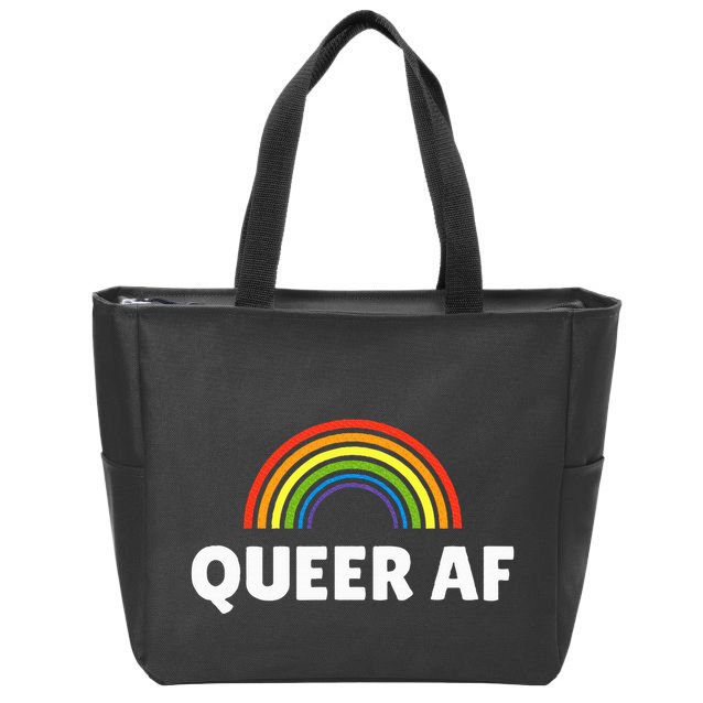 Lgbt Pride Queer Af Zip Tote Bag