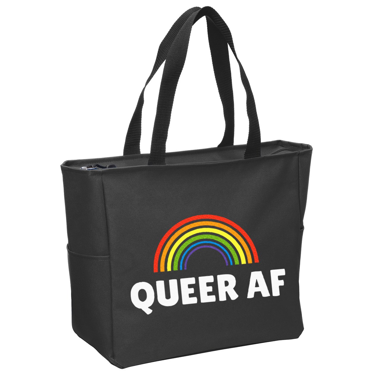 Lgbt Pride Queer Af Zip Tote Bag