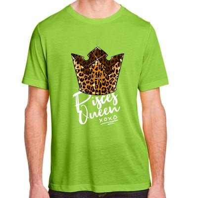 Leopard Pisces Queen Zodiac Sign With Leopard Pattern Crown Gift Adult ChromaSoft Performance T-Shirt