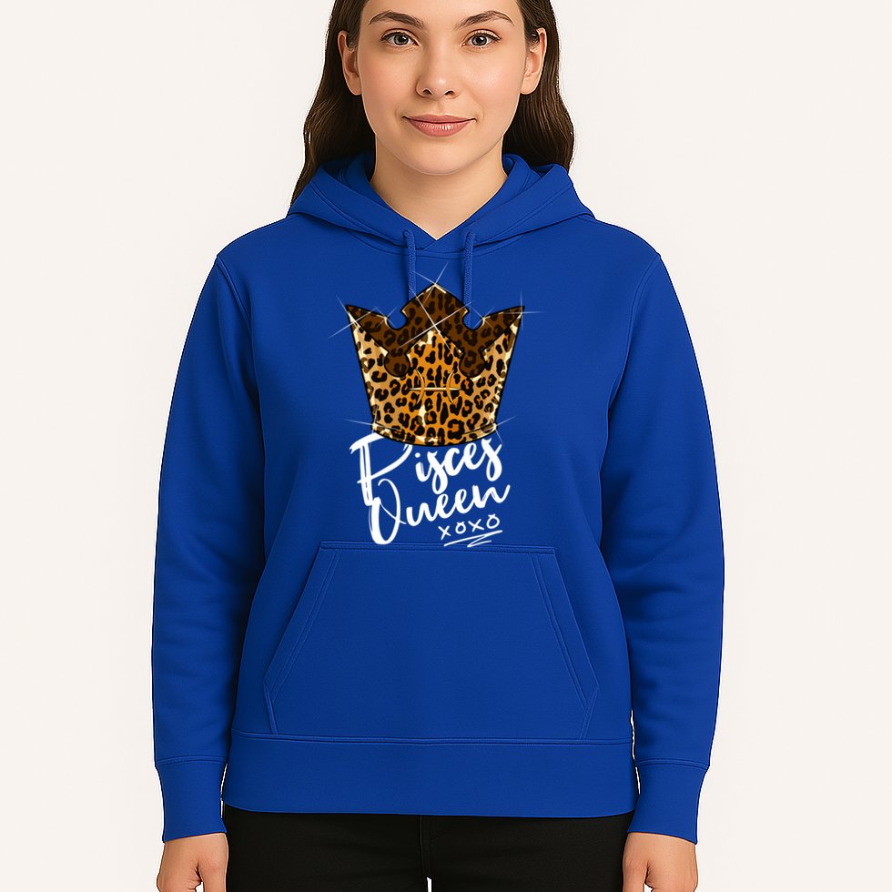 Leopard Pisces Queen Zodiac Sign With Leopard Pattern Crown Gift Hoodie