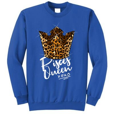 Leopard Pisces Queen Zodiac Sign With Leopard Pattern Crown Gift Sweatshirt