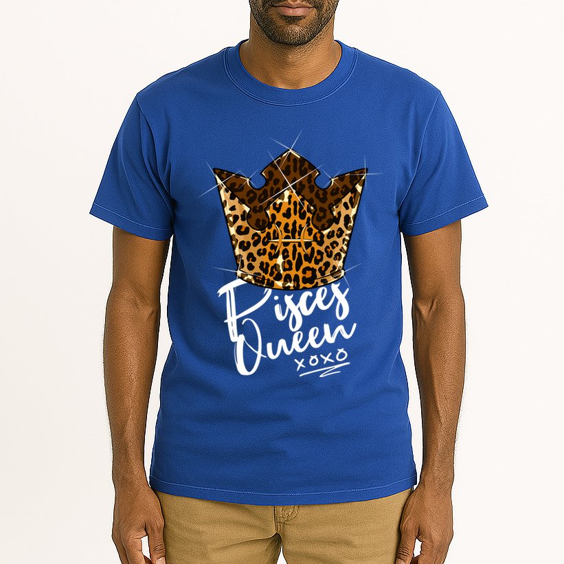 Leopard Pisces Queen Zodiac Sign With Leopard Pattern Crown Gift Tall T-Shirt