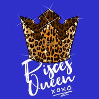 Leopard Pisces Queen Zodiac Sign With Leopard Pattern Crown Gift Button