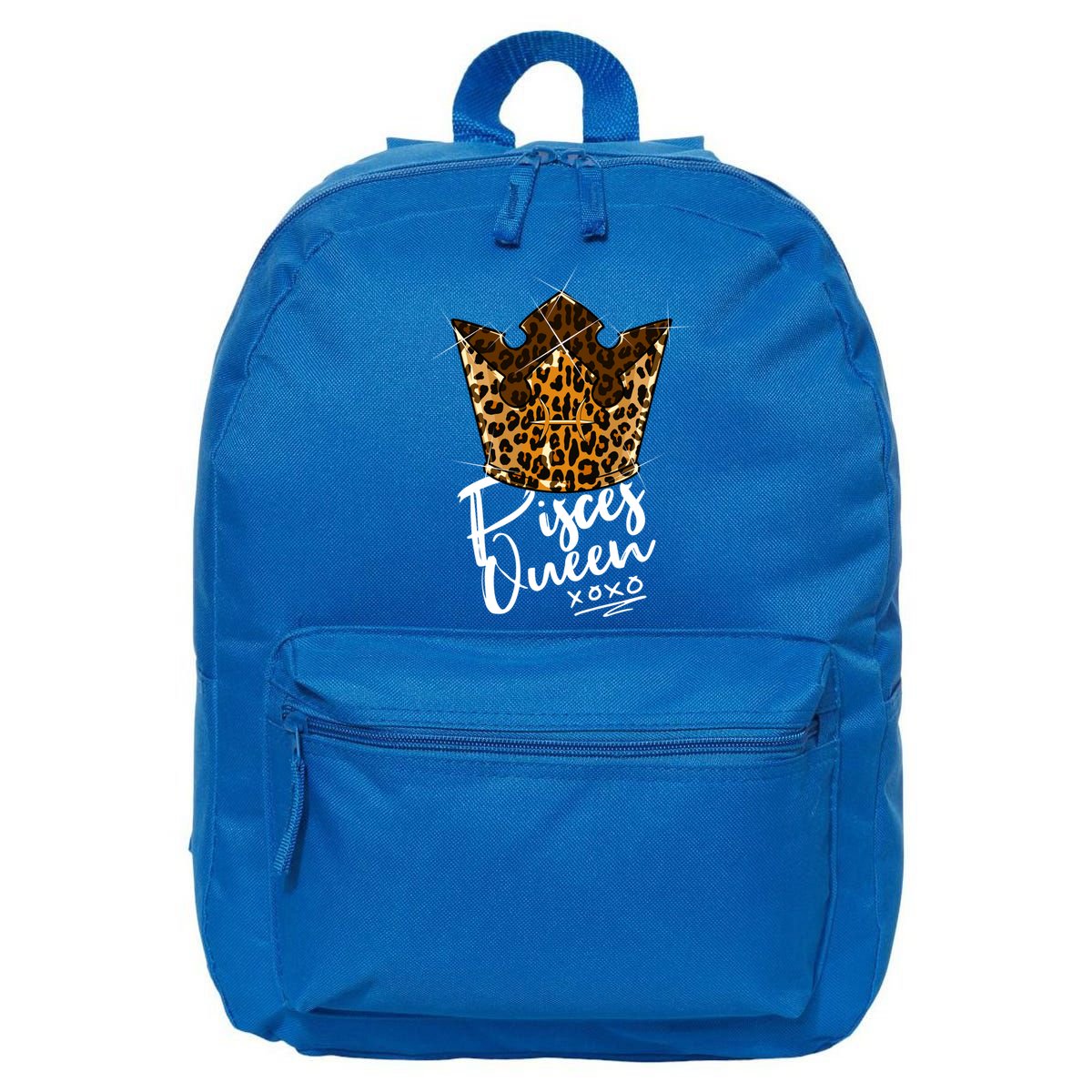 Leopard Pisces Queen Zodiac Sign With Leopard Pattern Crown Gift 16 in Basic Backpack