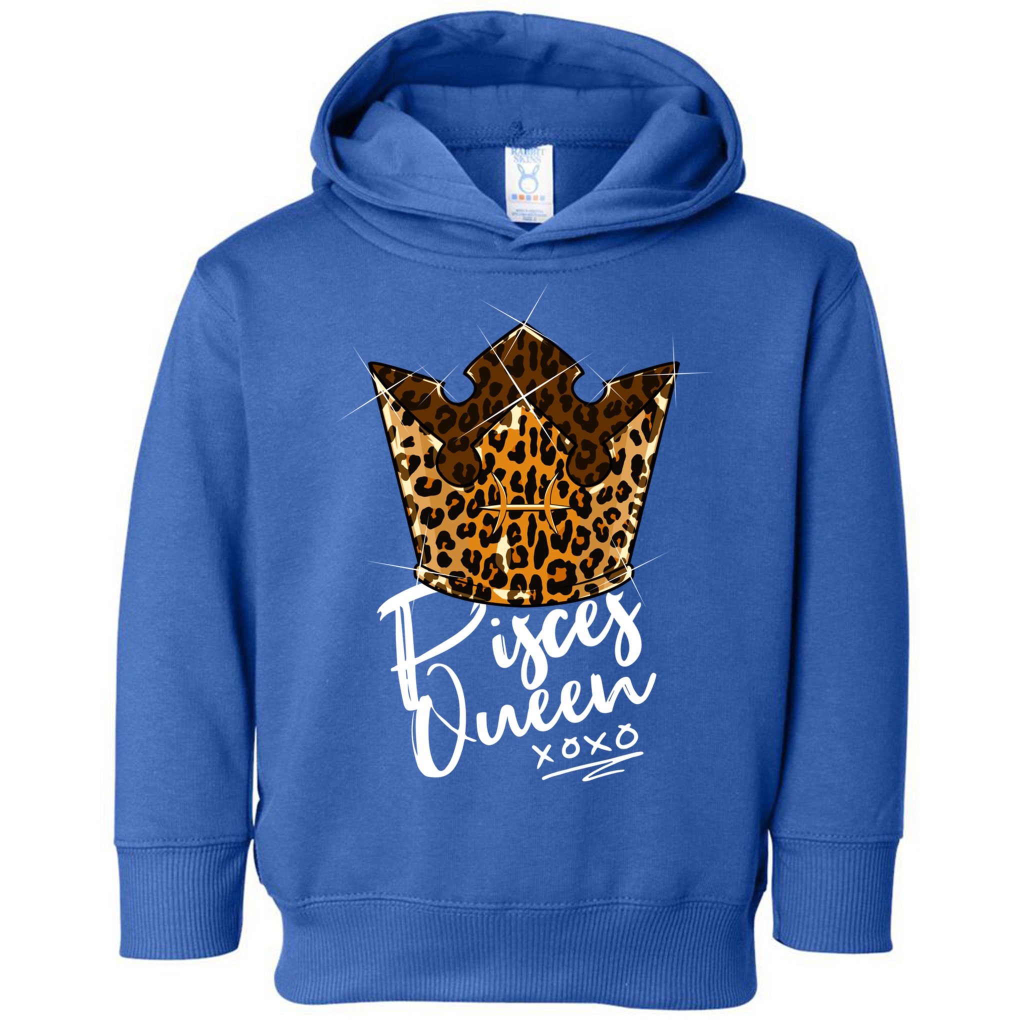 Leopard Pisces Queen Zodiac Sign With Leopard Pattern Crown Gift Toddler Hoodie