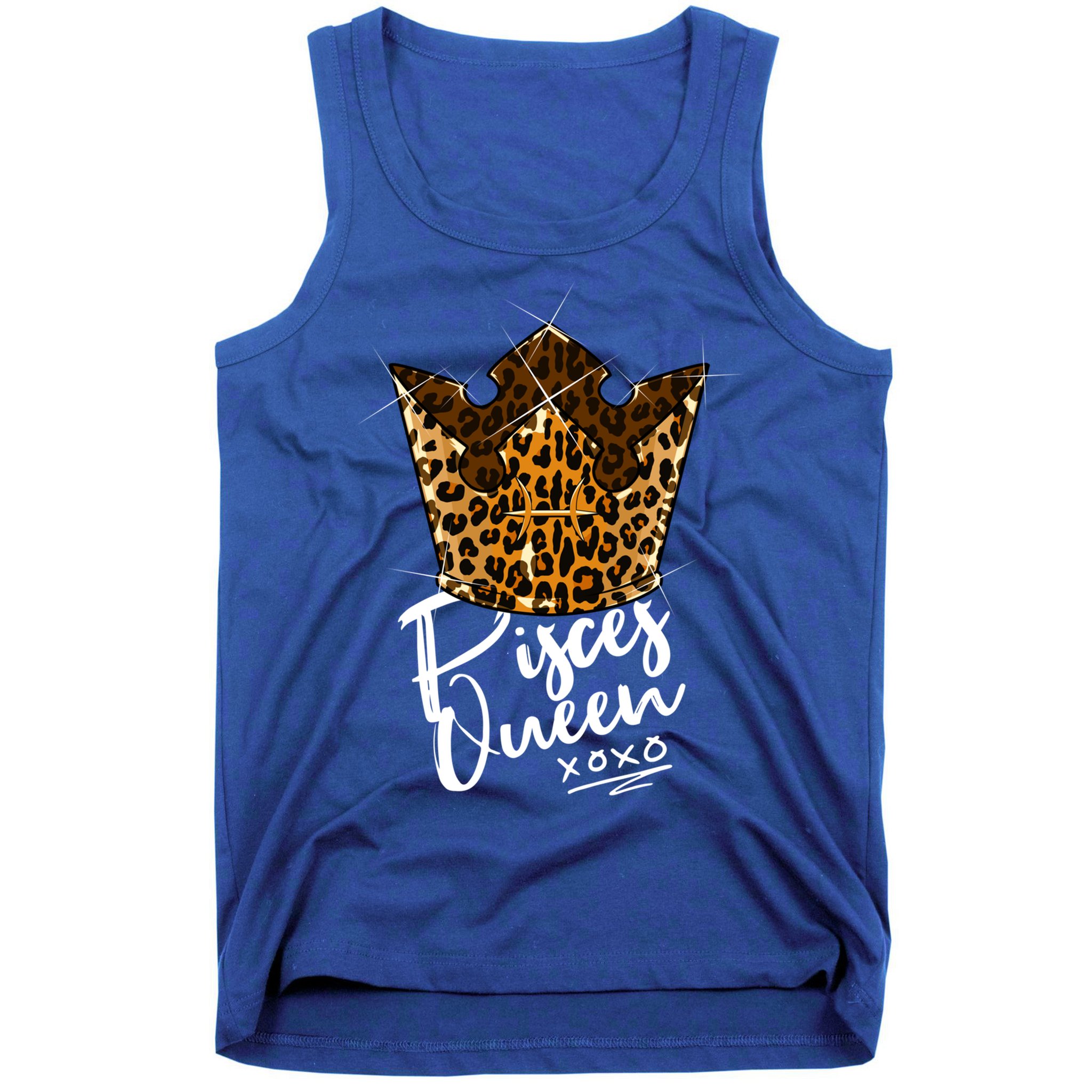 Leopard Pisces Queen Zodiac Sign With Leopard Pattern Crown Gift Tank Top