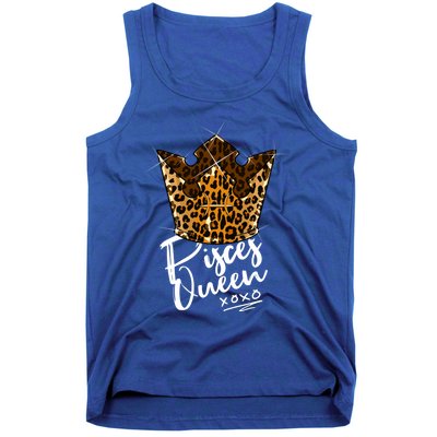 Leopard Pisces Queen Zodiac Sign With Leopard Pattern Crown Gift Tank Top