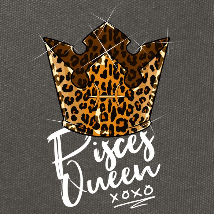 Leopard Pisces Queen Zodiac Sign With Leopard Pattern Crown Gift Cotton Canvas Backpack