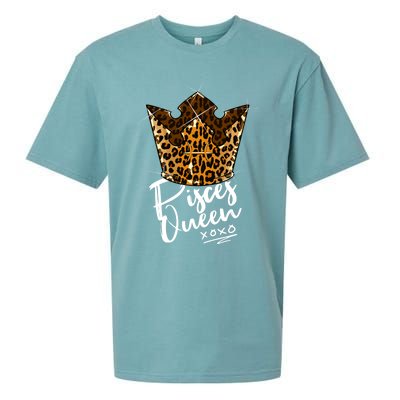 Leopard Pisces Queen Zodiac Sign With Leopard Pattern Crown Gift Sueded Cloud Jersey T-Shirt