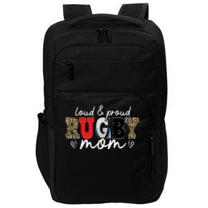 Loud Proud Rugby Mom Leopard Mama Mommy Mothers Day Gift Impact Tech Backpack