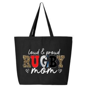 Loud Proud Rugby Mom Leopard Mama Mommy Mothers Day Gift 25L Jumbo Tote