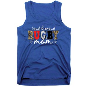 Loud Proud Rugby Mom Leopard Mama Mommy Mothers Day Gift Tank Top