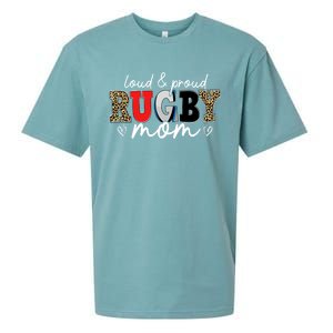 Loud Proud Rugby Mom Leopard Mama Mommy Mothers Day Gift Sueded Cloud Jersey T-Shirt