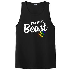 Lgbt Pride Rainbow Couples For Lesbians I'm Her Beast Beauty Gift PosiCharge Competitor Tank