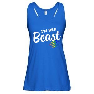 Lgbt Pride Rainbow Couples For Lesbians I'm Her Beast Beauty Gift Ladies Essential Flowy Tank