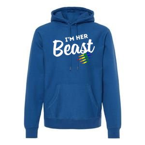 Lgbt Pride Rainbow Couples For Lesbians I'm Her Beast Beauty Gift Premium Hoodie