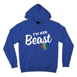 Lgbt Pride Rainbow Couples For Lesbians I'm Her Beast Beauty Gift Tall Hoodie