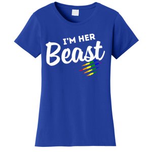 Lgbt Pride Rainbow Couples For Lesbians I'm Her Beast Beauty Gift Women's T-Shirt