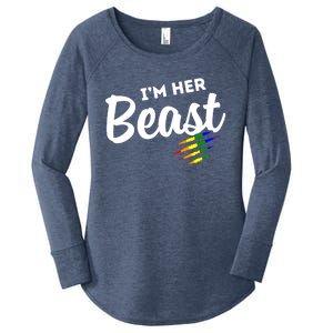 Lgbt Pride Rainbow Couples For Lesbians I'm Her Beast Beauty Gift Women's Perfect Tri Tunic Long Sleeve Shirt