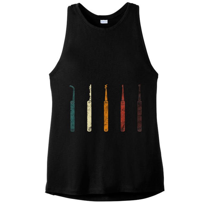 Lock Picker Retro Locksmith Lock Picking Locksmithing Ladies PosiCharge Tri-Blend Wicking Tank