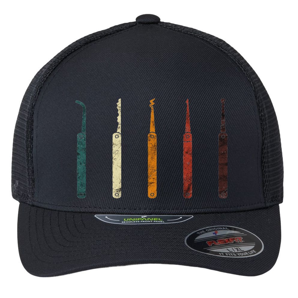Lock Picker Retro Locksmith Lock Picking Locksmithing Flexfit Unipanel Trucker Cap