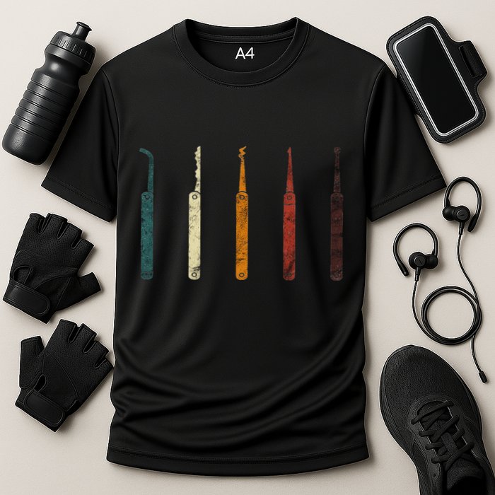Lock Picker Retro Locksmith Lock Picking Locksmithing Performance Shirt