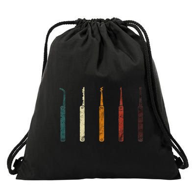 Lock Picker Retro Locksmith Lock Picking Locksmithing Drawstring Bag