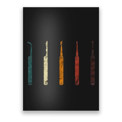 Lock Picker Retro Locksmith Lock Picking Locksmithing Poster
