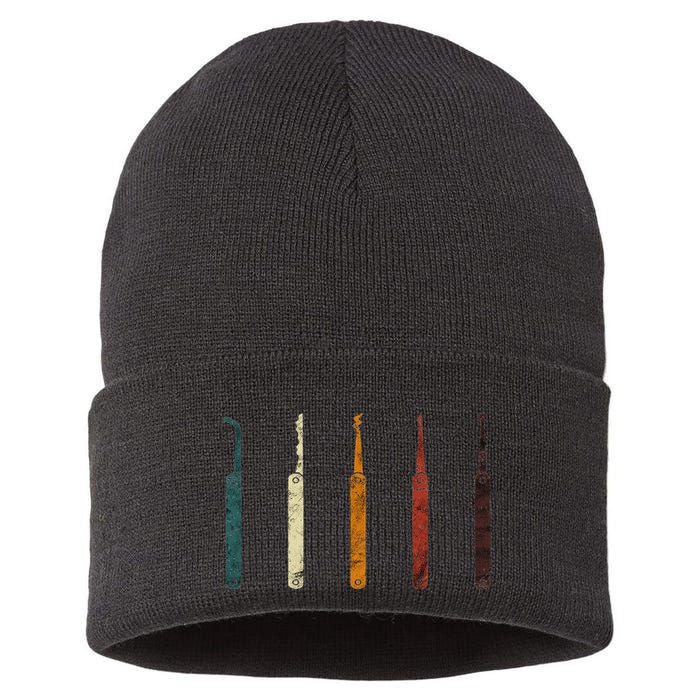 Lock Picker Retro Locksmith Lock Picking Locksmithing Sustainable Knit Beanie