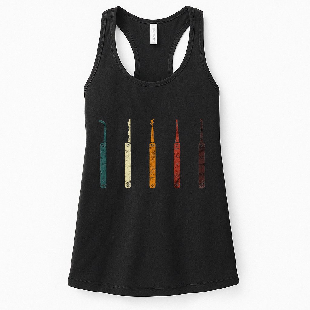 Lock Picker Retro Locksmith Lock Picking Locksmithing Womens Tank Top