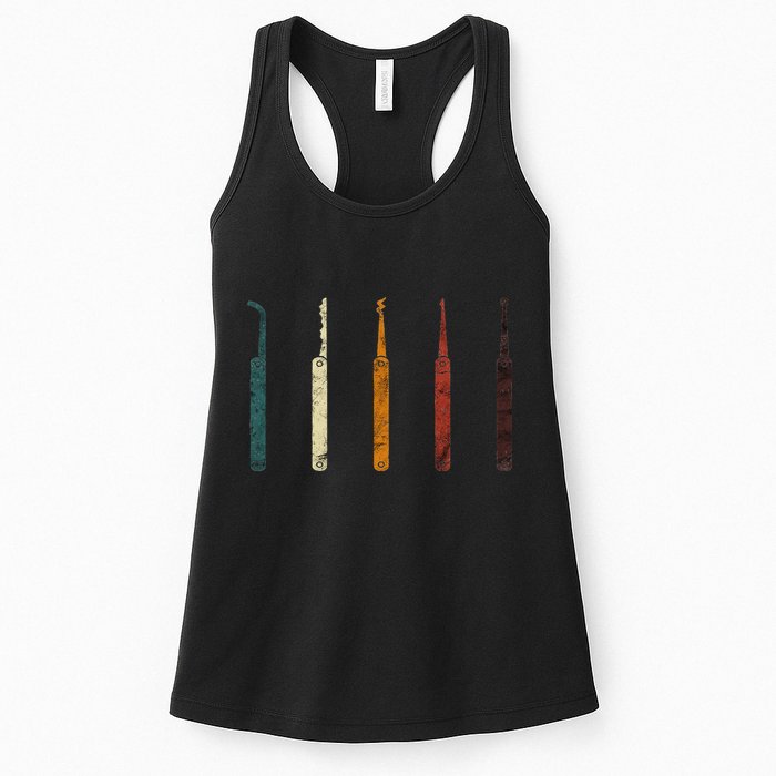 Lock Picker Retro Locksmith Lock Picking Locksmithing Womens Tank Top