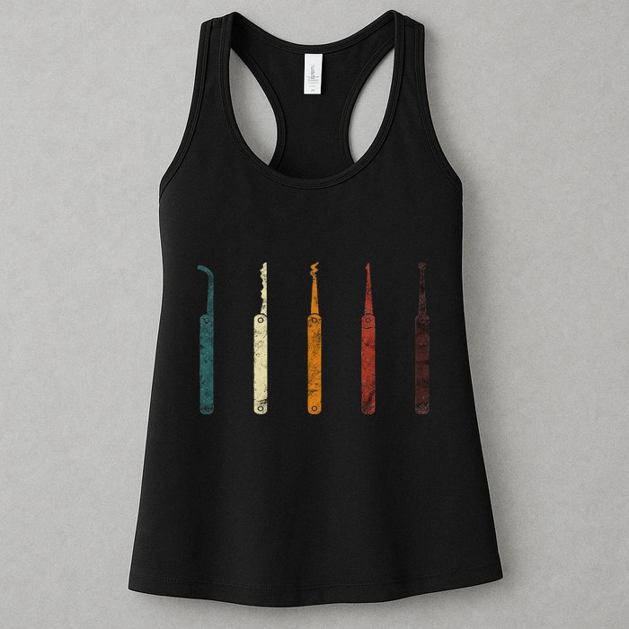 Lock Picker Retro Locksmith Lock Picking Locksmithing Womens Tank Top