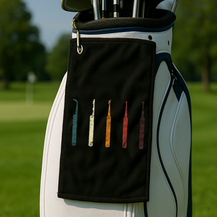 Lock Picker Retro Locksmith Lock Picking Locksmithing Golf Towel