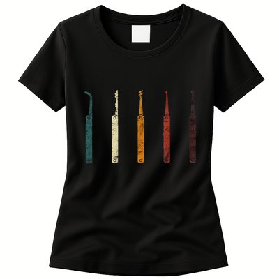 Lock Picker Retro Locksmith Lock Picking Locksmithing Womens T-Shirt