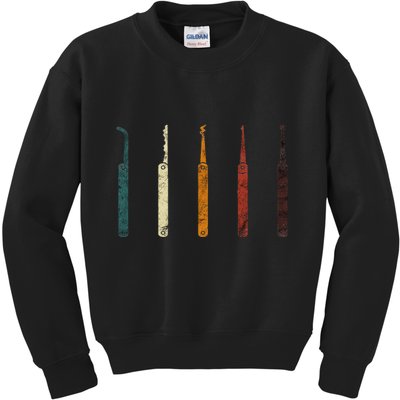 Lock Picker Retro Locksmith Lock Picking Locksmithing Kids Sweatshirt