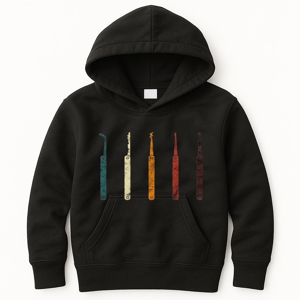 Lock Picker Retro Locksmith Lock Picking Locksmithing Kids Hoodie