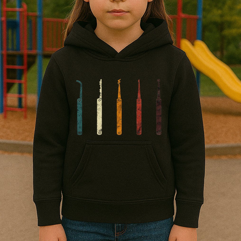 Lock Picker Retro Locksmith Lock Picking Locksmithing Kids Hoodie