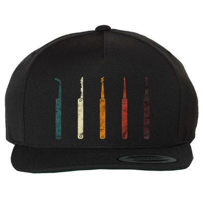 Lock Picker Retro Locksmith Lock Picking Locksmithing Wool Snapback Cap