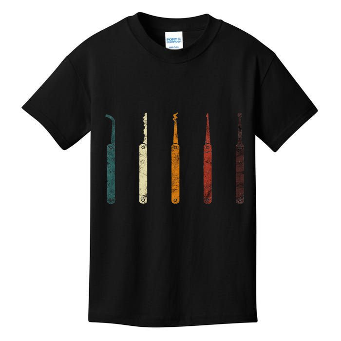 Lock Picker Retro Locksmith Lock Picking Locksmithing Kids T-Shirt