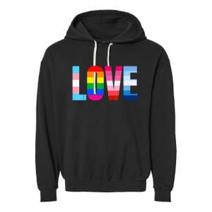 LGBT Pride Rainbow Love LGBTQ Pride Garment-Dyed Fleece Hoodie