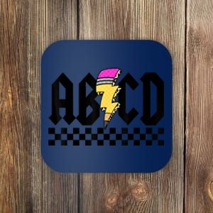 Lightning Pencil Rockn Roll ABCD Back To School Teacher Coaster