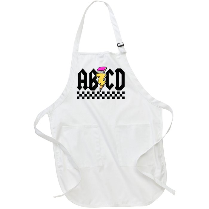 Lightning Pencil Rockn Roll ABCD Back To School Teacher Full-Length Apron With Pockets