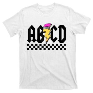 Lightning Pencil Rockn Roll ABCD Back To School Teacher T-Shirt