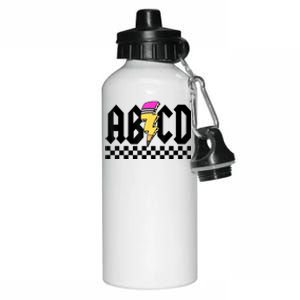 Lightning Pencil Rockn Roll ABCD Back To School Teacher Aluminum Water Bottle