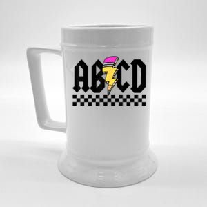 Lightning Pencil Rockn Roll ABCD Back To School Teacher Beer Stein