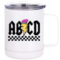 Lightning Pencil Rockn Roll ABCD Back To School Teacher 12 oz Stainless Steel Tumbler Cup