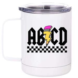 Lightning Pencil Rockn Roll ABCD Back To School Teacher 12 oz Stainless Steel Tumbler Cup