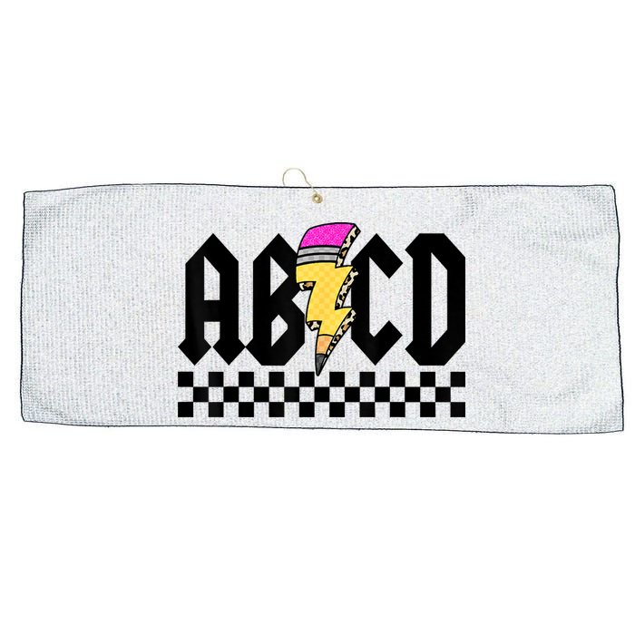 Lightning Pencil Rockn Roll ABCD Back To School Teacher Large Microfiber Waffle Golf Towel