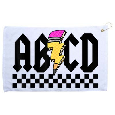 Lightning Pencil Rockn Roll ABCD Back To School Teacher Grommeted Golf Towel