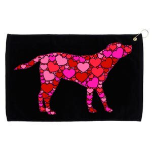 Labrador Pink Red Heart Meaningful Gift Valentines Day Meaningful Gift Grommeted Golf Towel